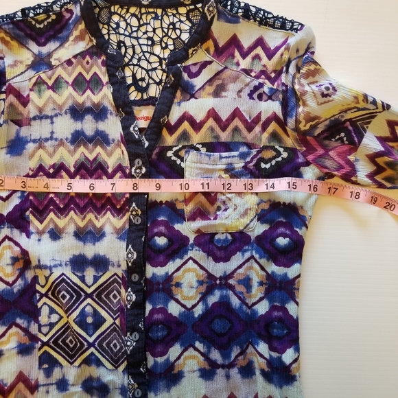 Desigual Print & Lace Blouse - Picture 4 of 6